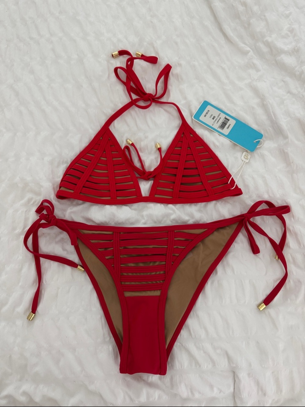 Brand New Beach Bunny Red 2 Piece Swim Suit